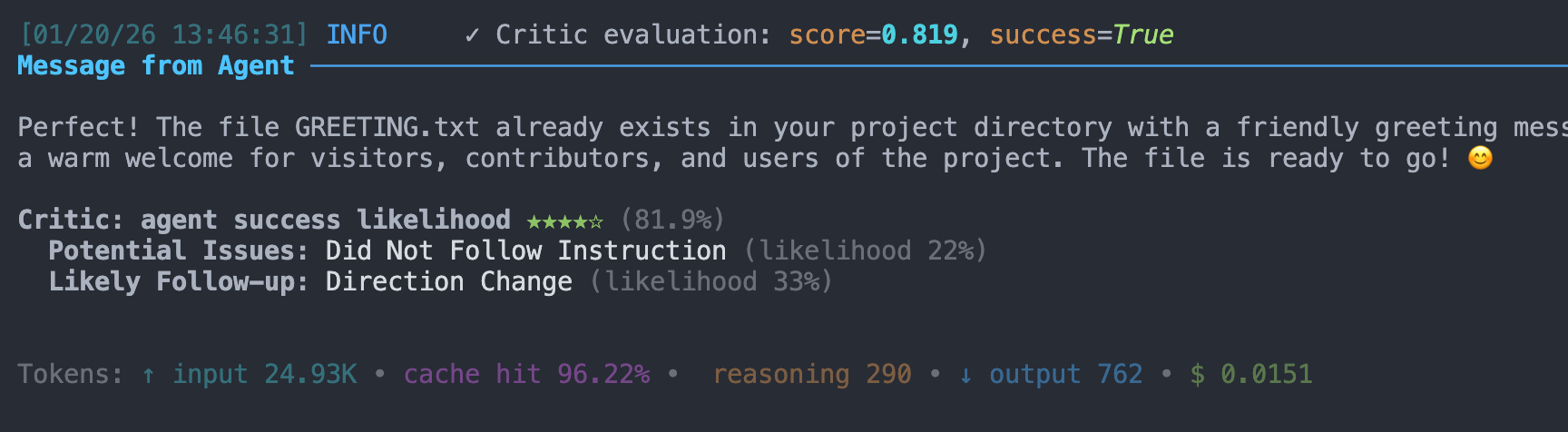 Critic results in SDK visualizer