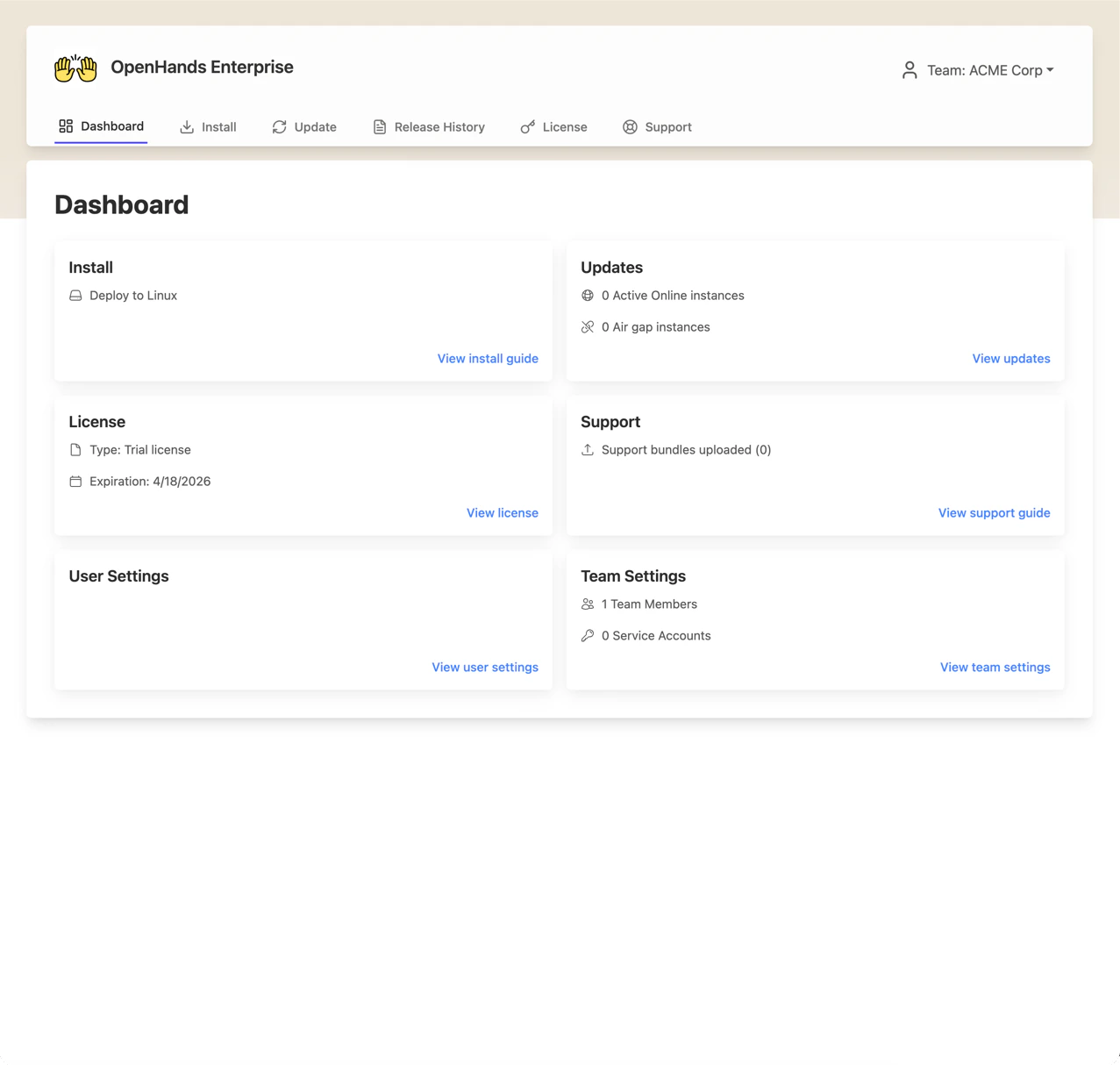 Installer Dashboard