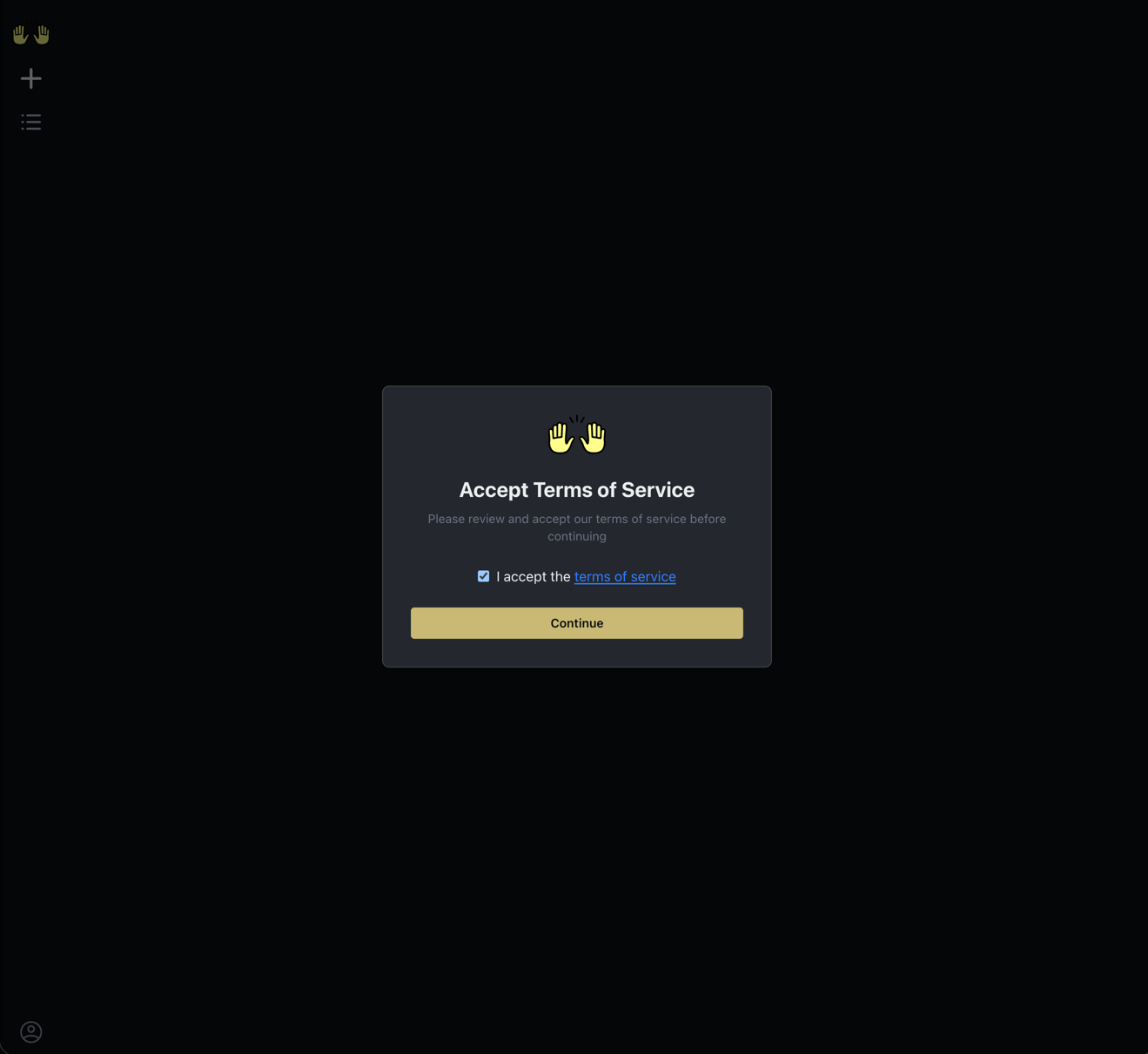 Accept Terms of Service