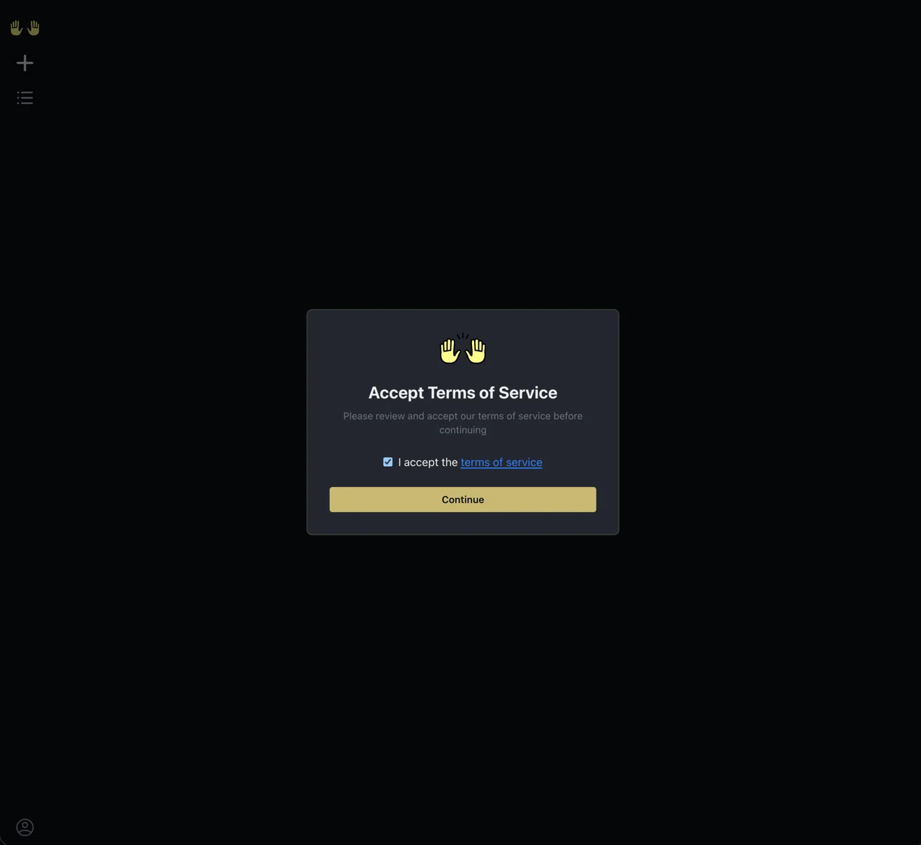 Accept Terms of Service