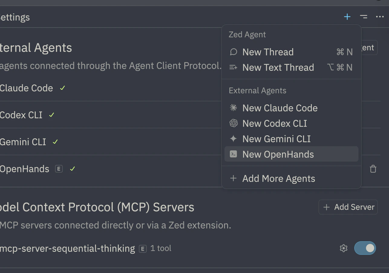 Zed Use OpenHands Agent