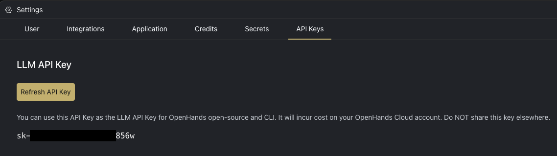 OpenHands LLM API Key