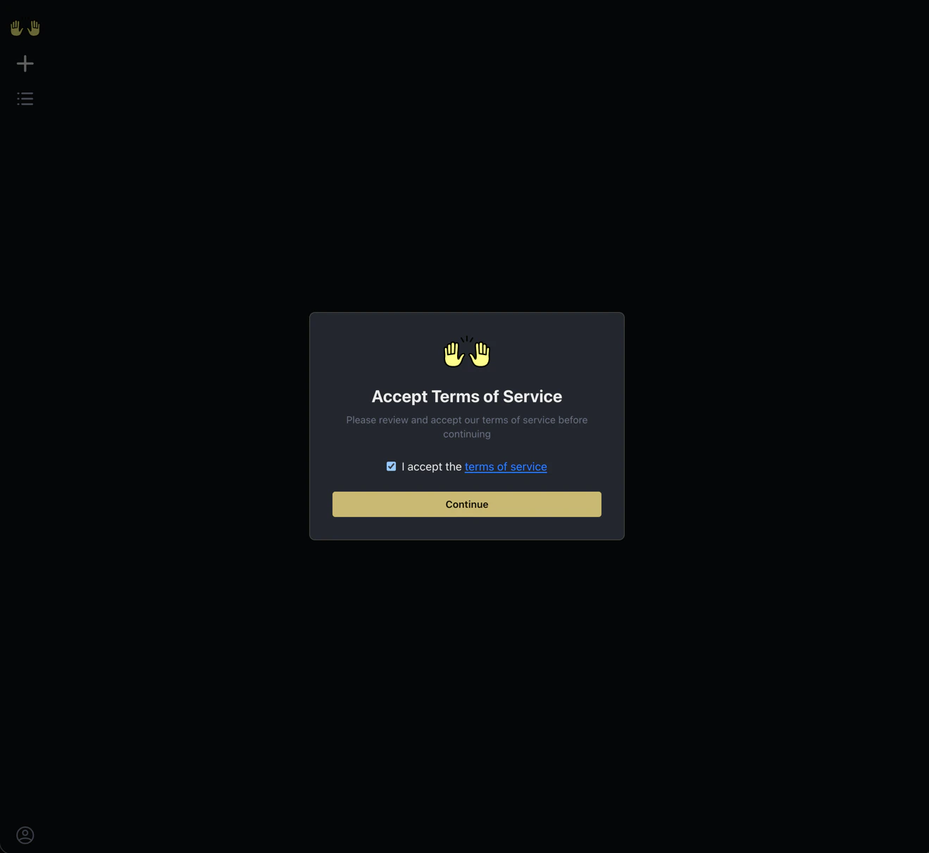 Accept Terms of Service