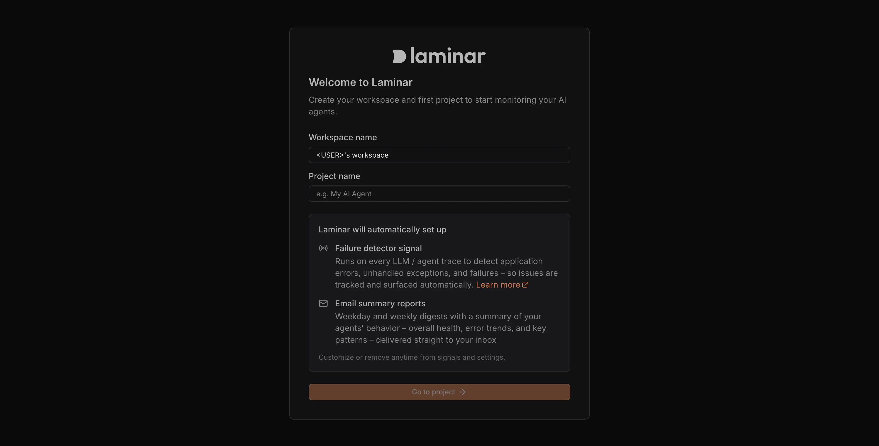 Laminar Create Project