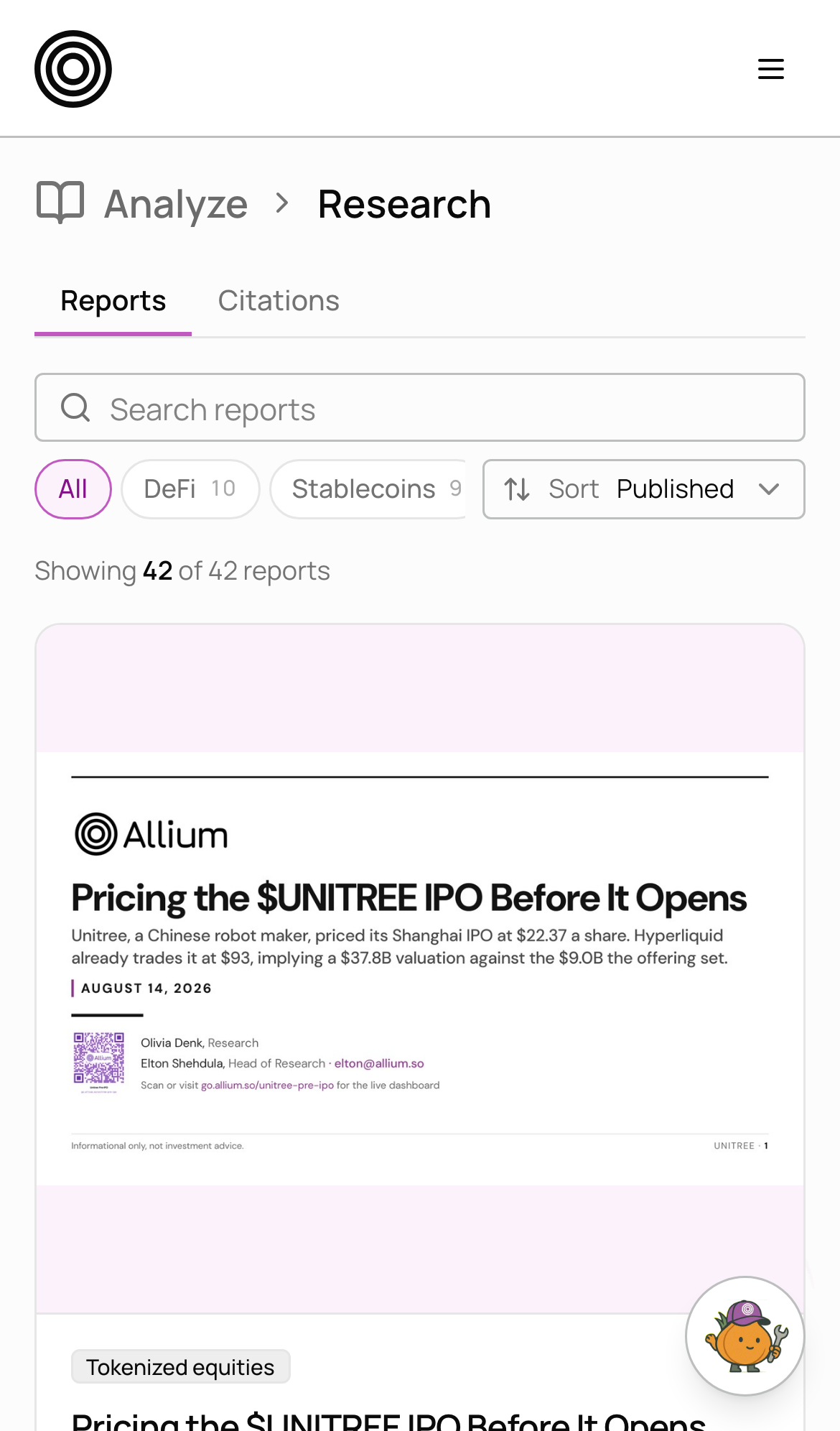 Research report on a phone