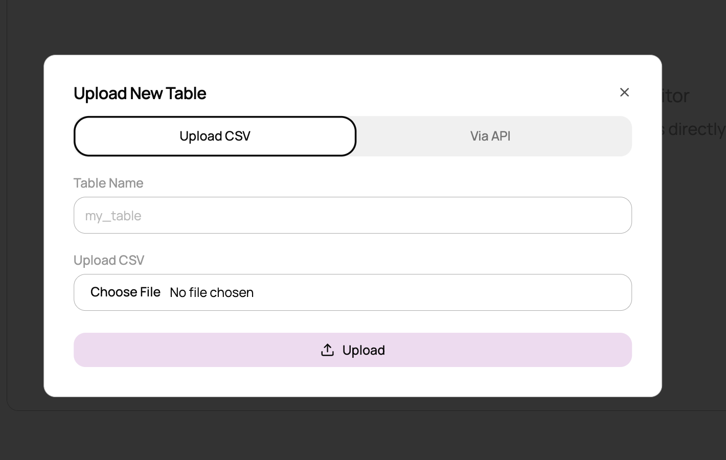File selection interface