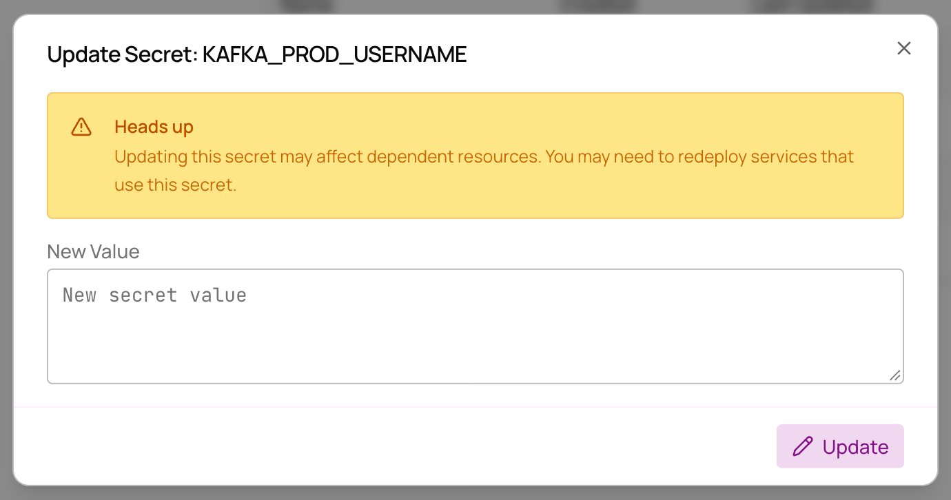 Update secret dialog