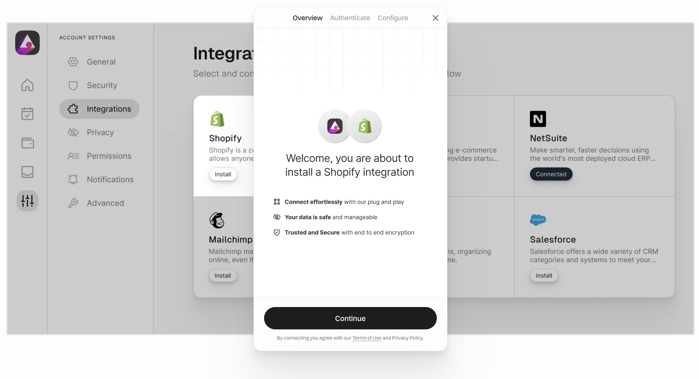 Embedded iPaaS Modal by Alloy Automation
