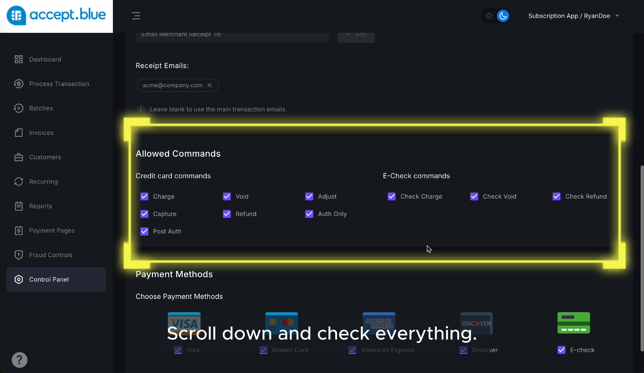 Enable All Commands Pn