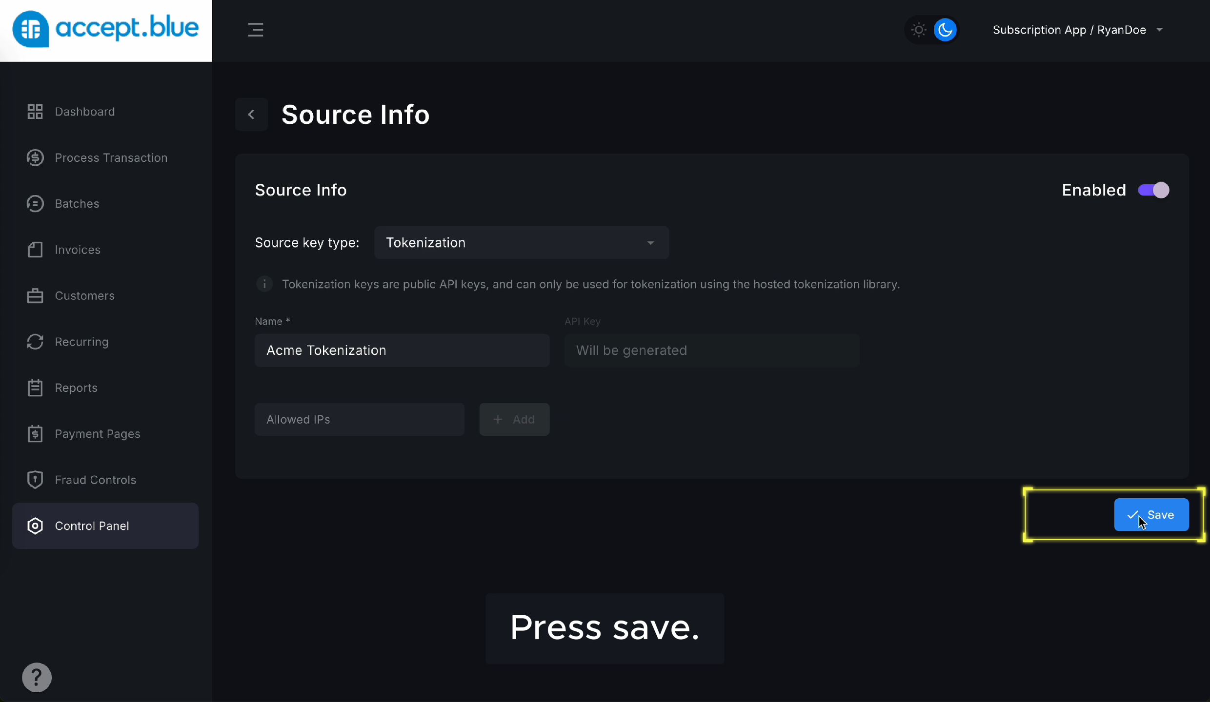 Save Tokenization Pn