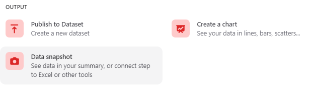 Data Snapshot step in the pipeline editor