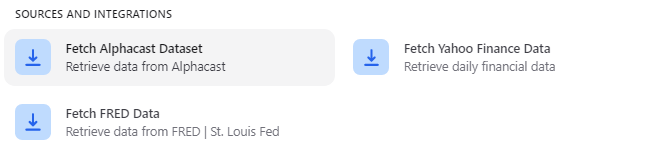 Fetch Dataset step in the pipeline editor