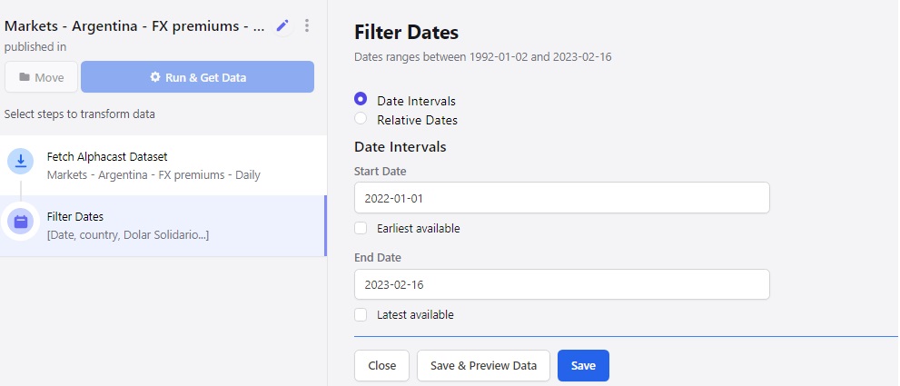 Setting an absolute date range