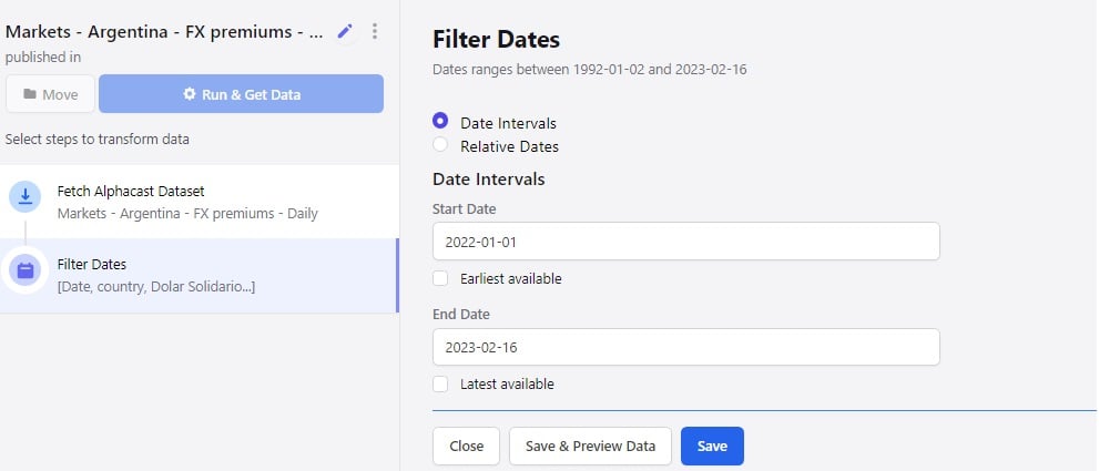 Setting an absolute date range