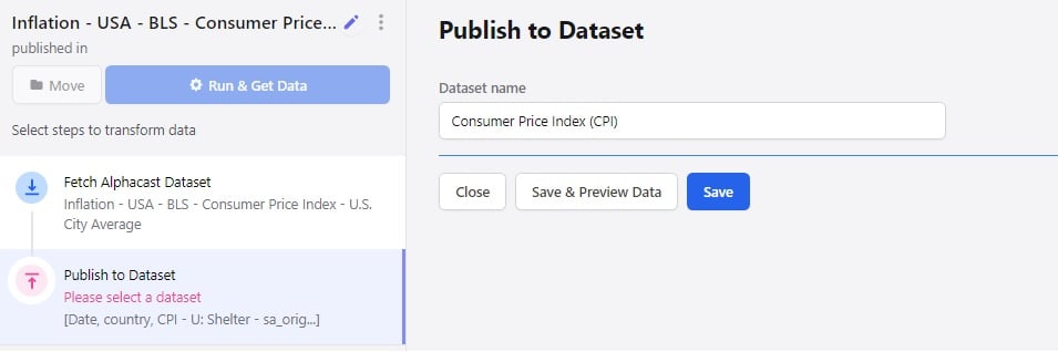 Naming the published dataset and choosing a repository