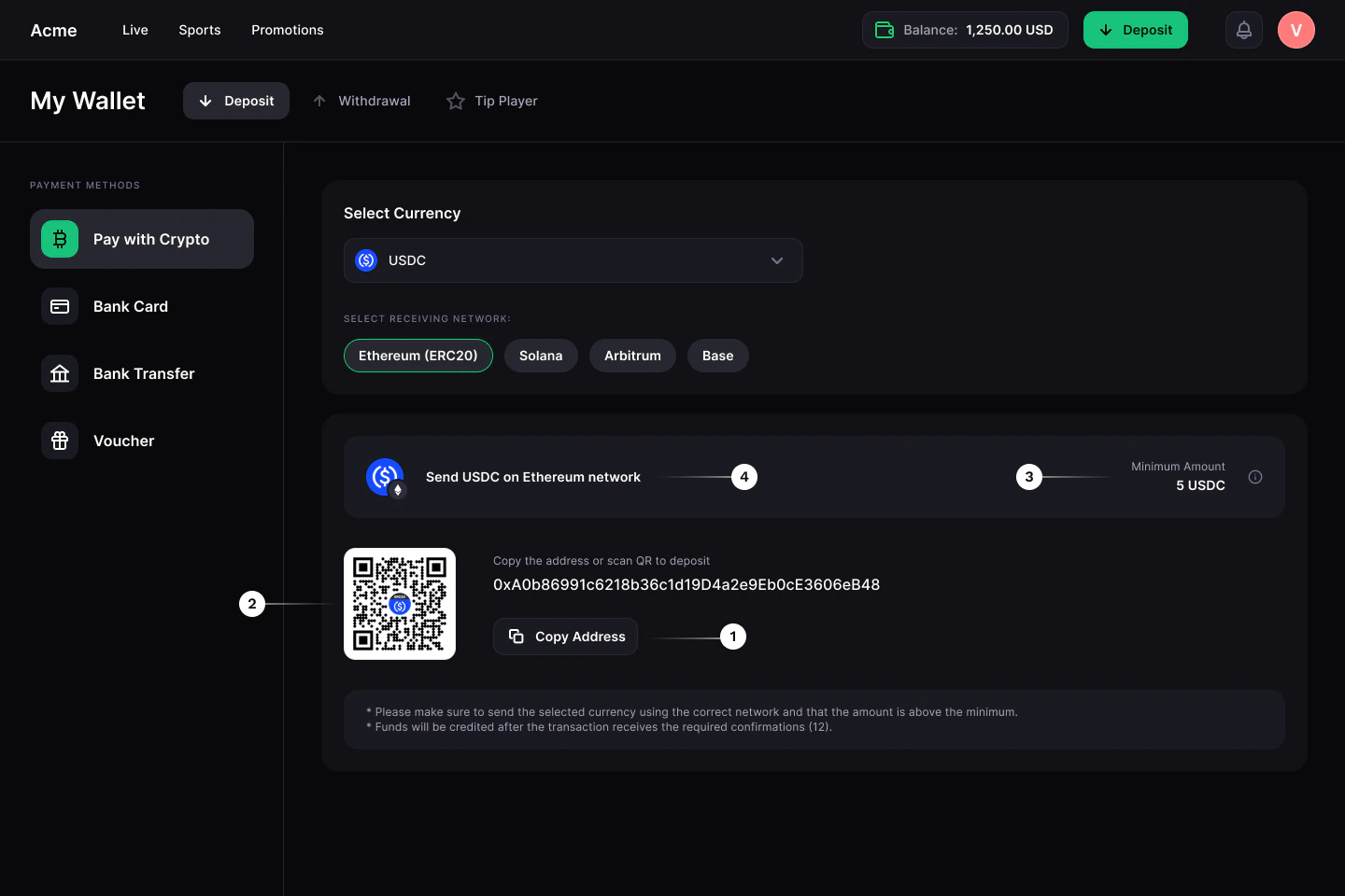 Crypto Deposit Form