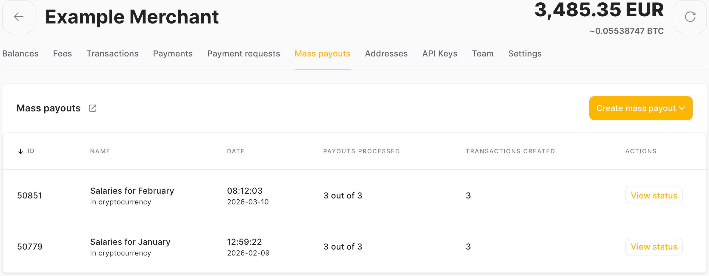 Mass Payouts