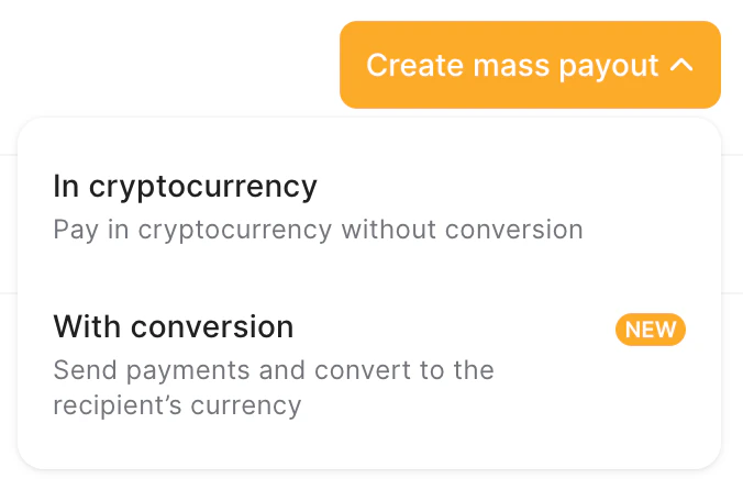 Create Mass Payout
