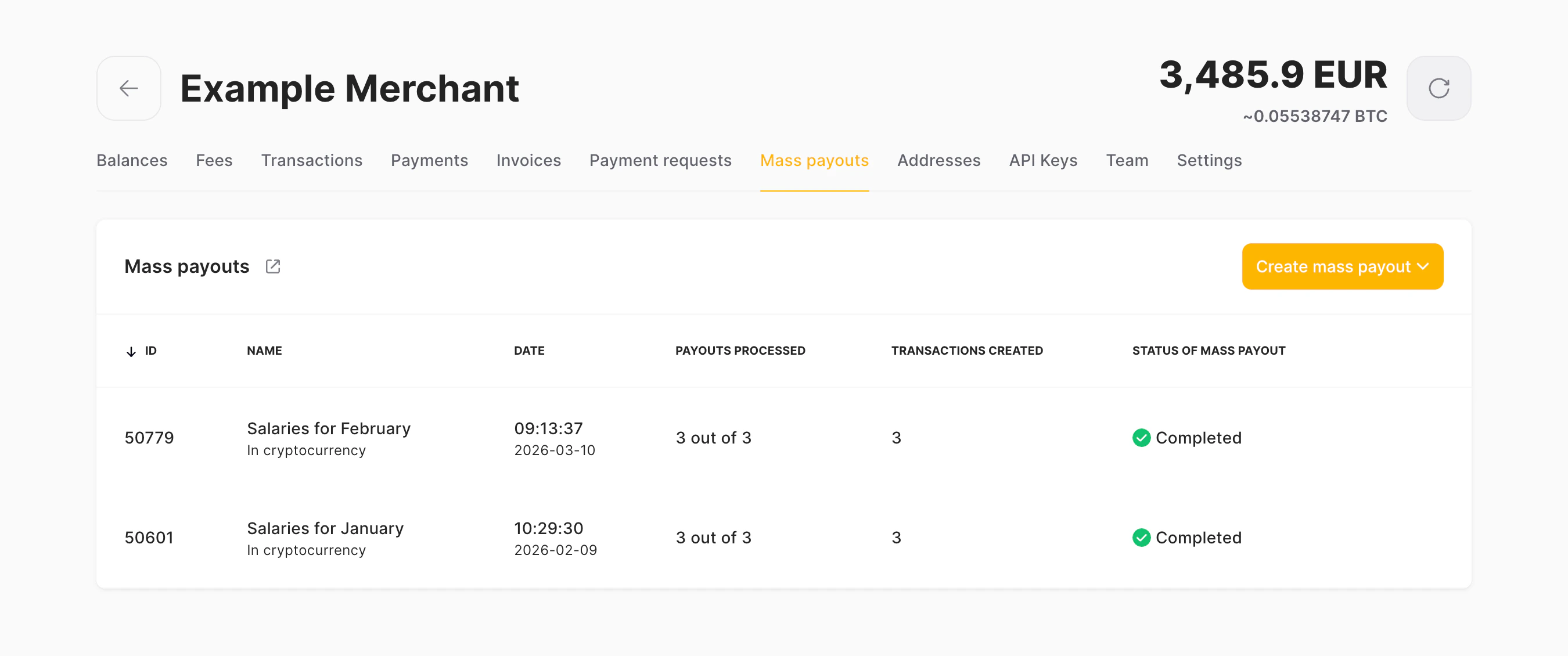 Mass Payouts