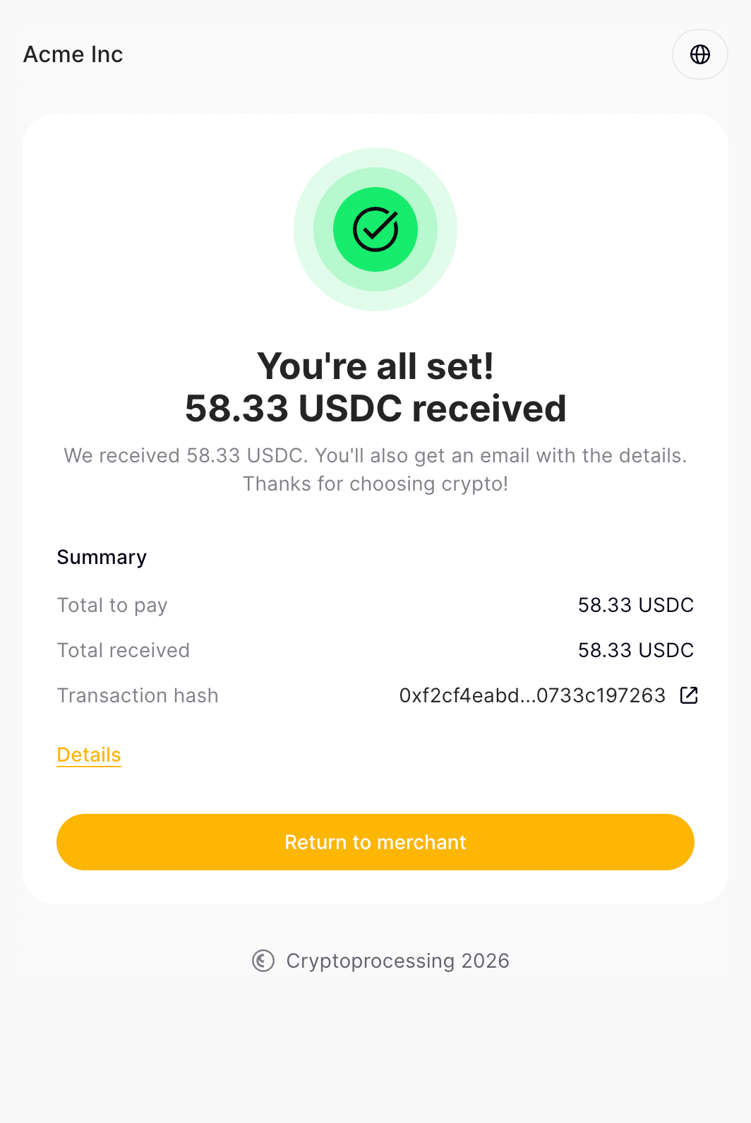 Payment request step 3