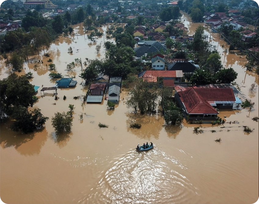 Rapid aerial assessment of flash flood area