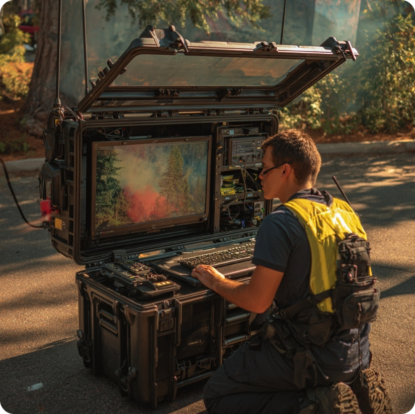 Mobile command center supporting offline and remote drone operations