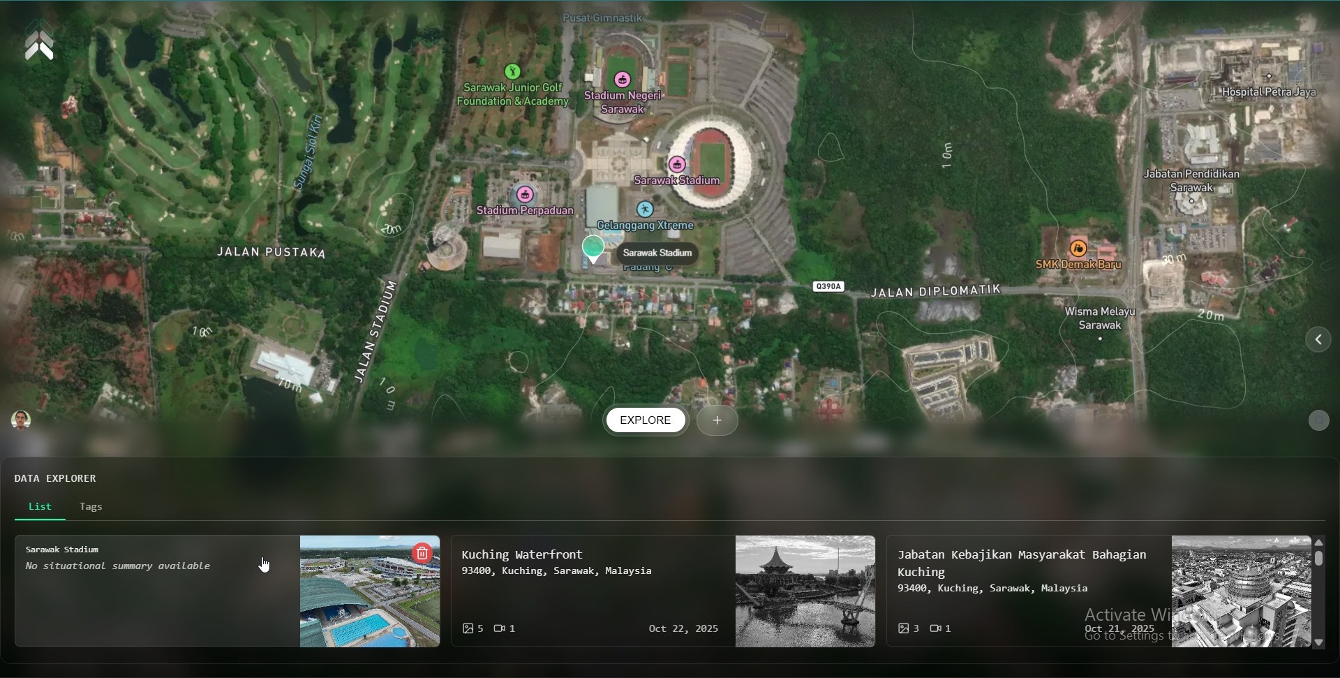 Selecting a Site in AlphaSight