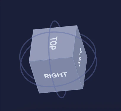 ViewCube showing Front, Top, and Right faces