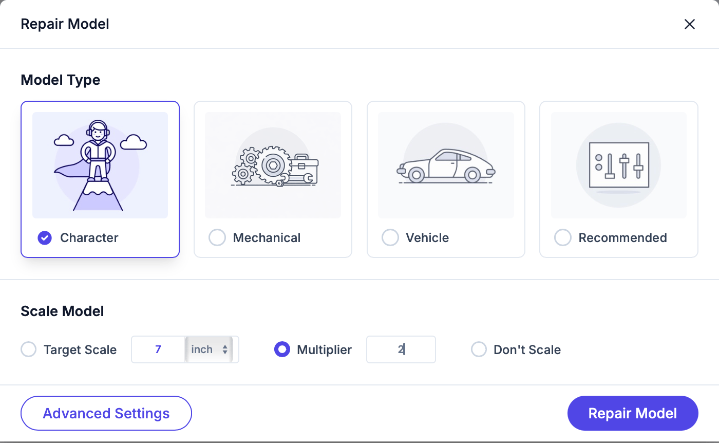 Scale settings with multiplier mode