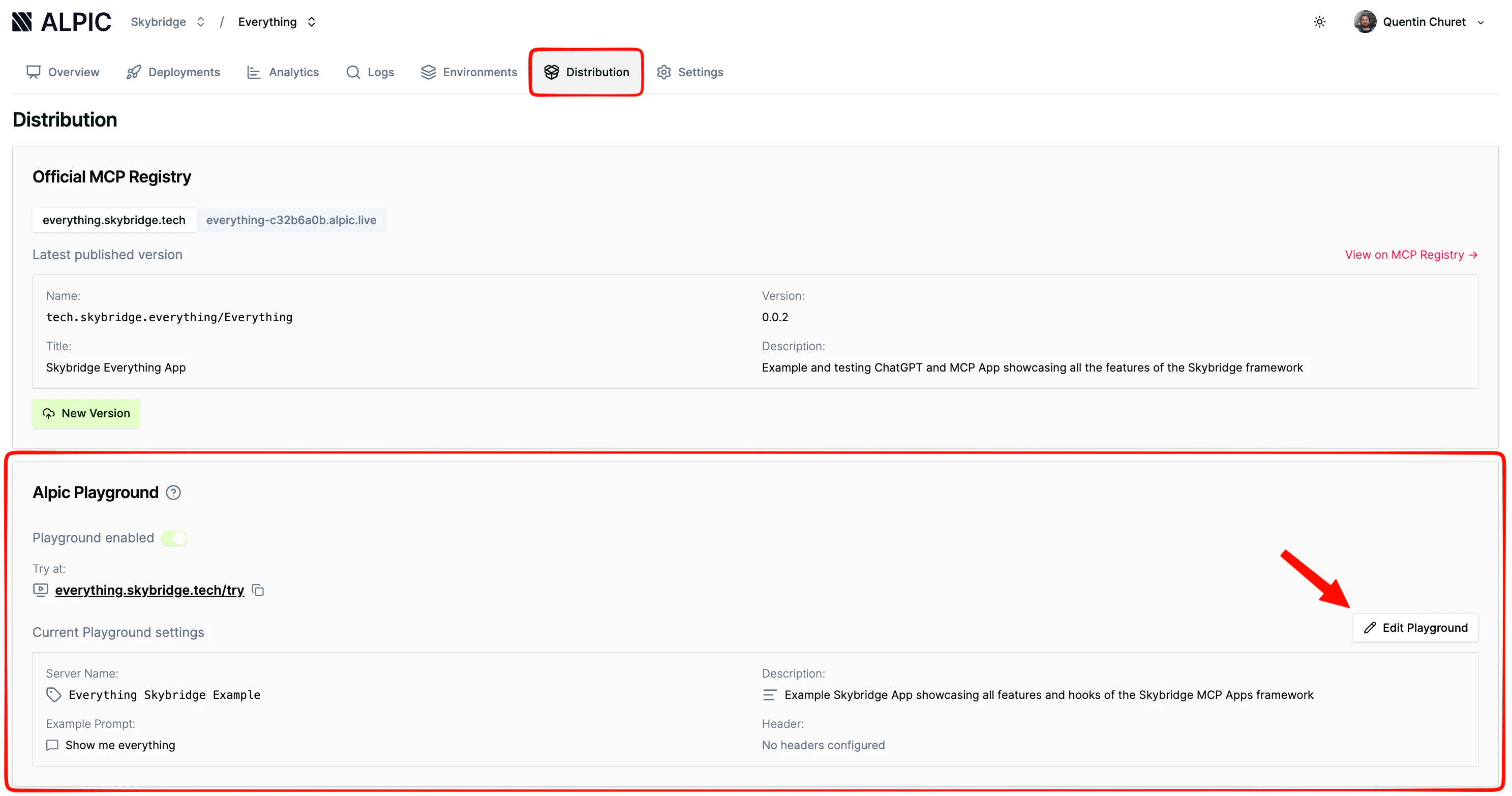 Distribution configuration
