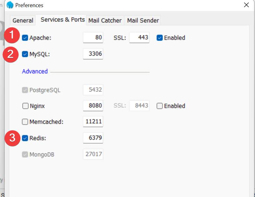 Add missing services