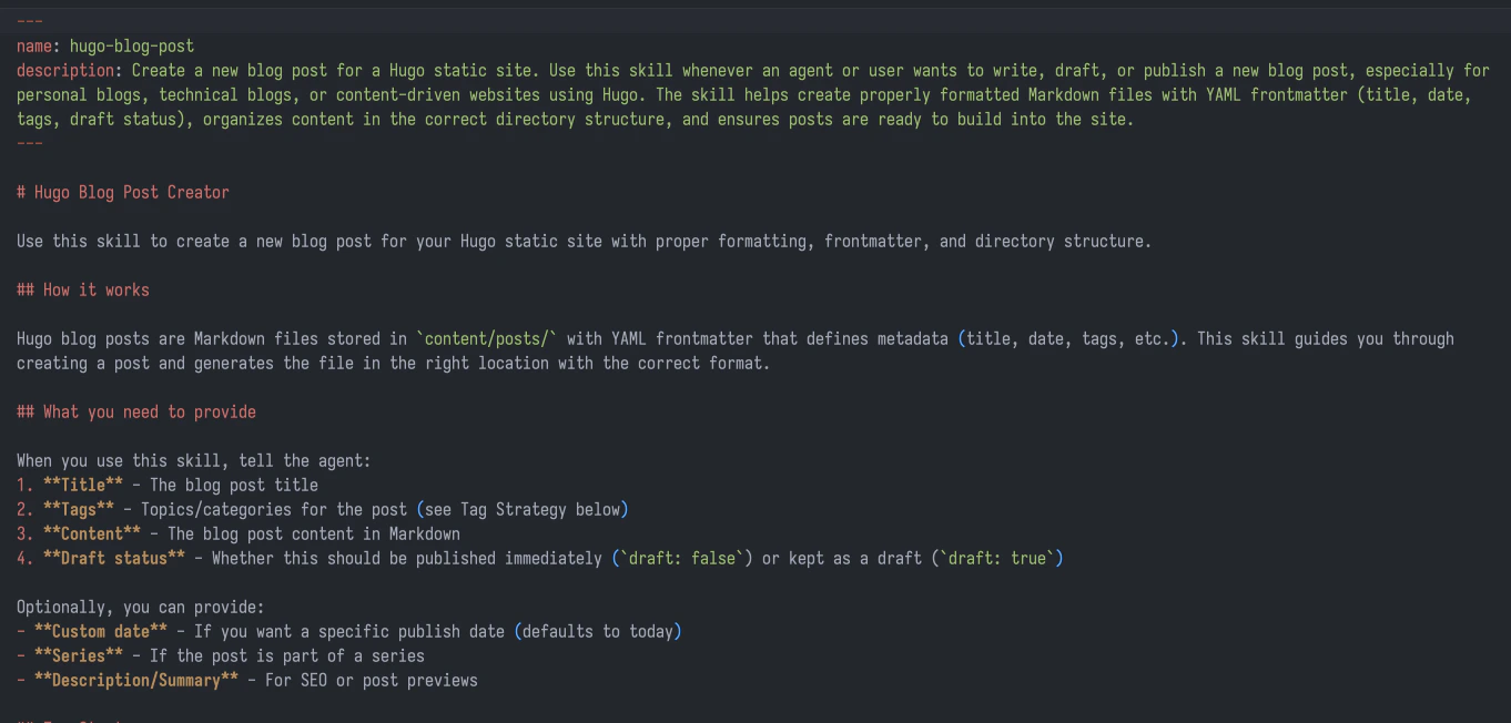 Blogging Skill Markdown