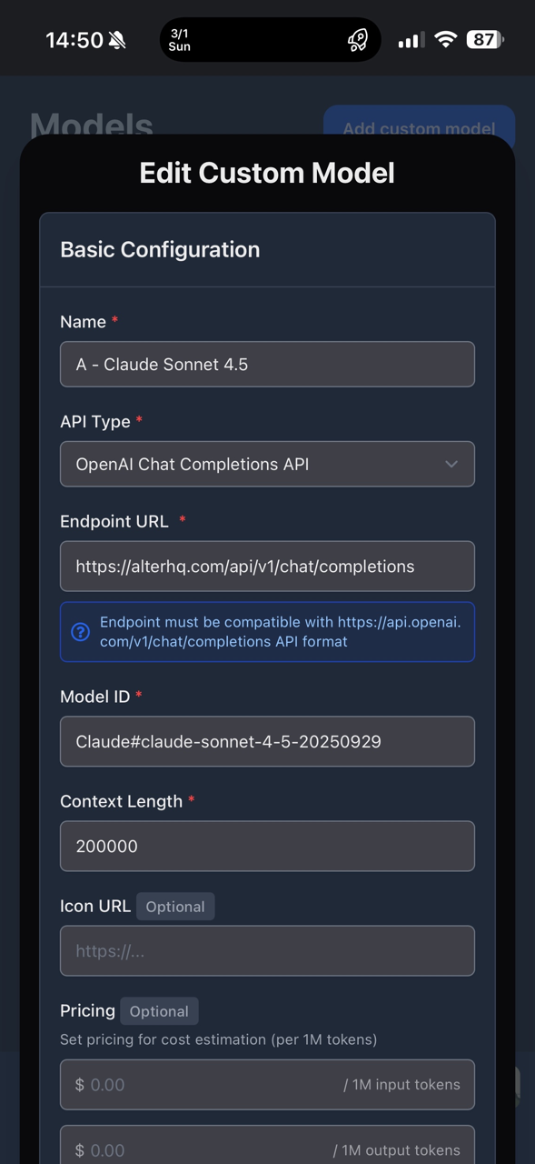 Set Up TypingMind with Alter API - Alter Documentation
