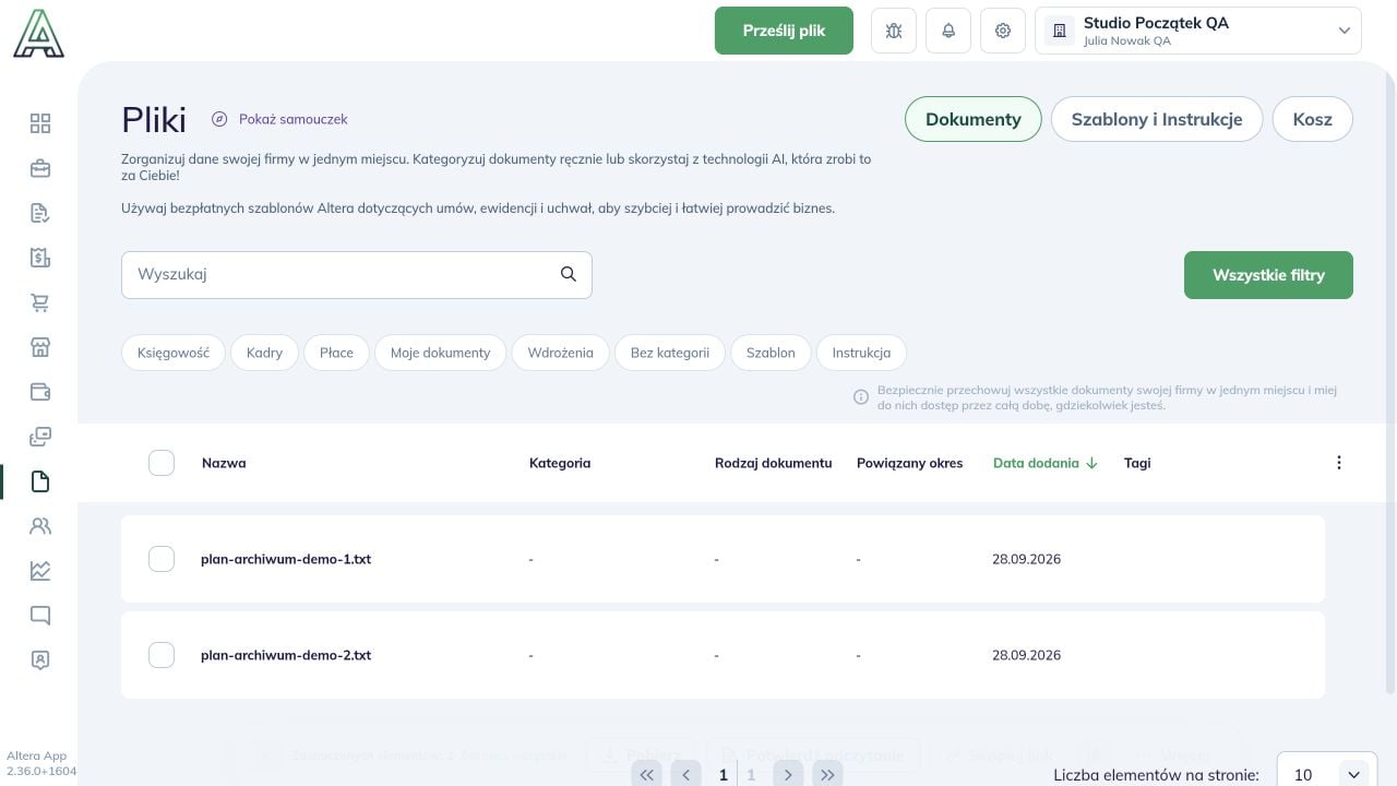 Przywrócony plan-archiwum-demo-1 ponownie widoczny w Dokumentach