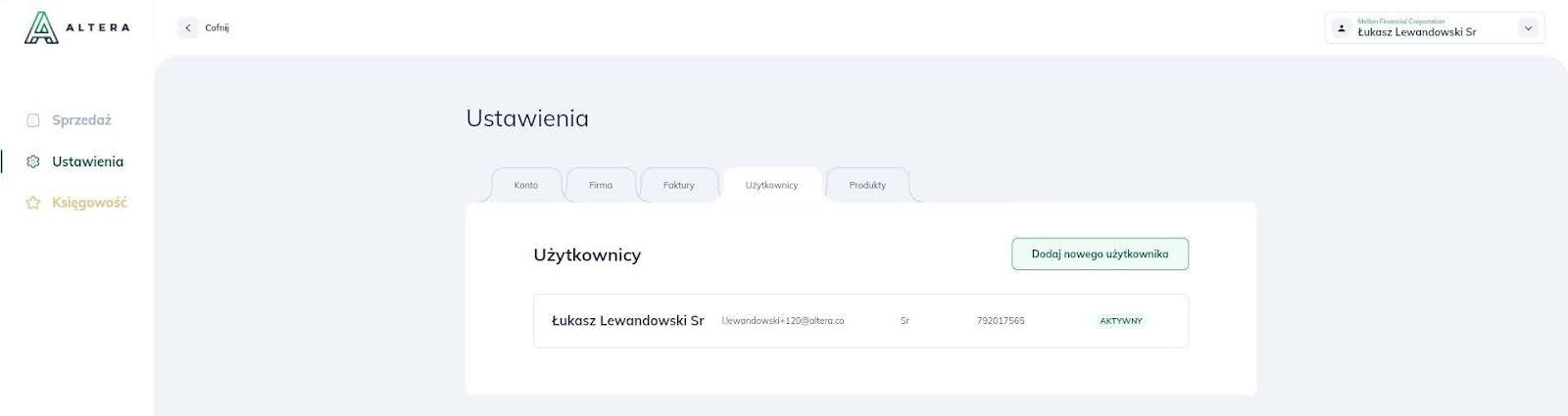 Dodawanie użytkowników w Altera