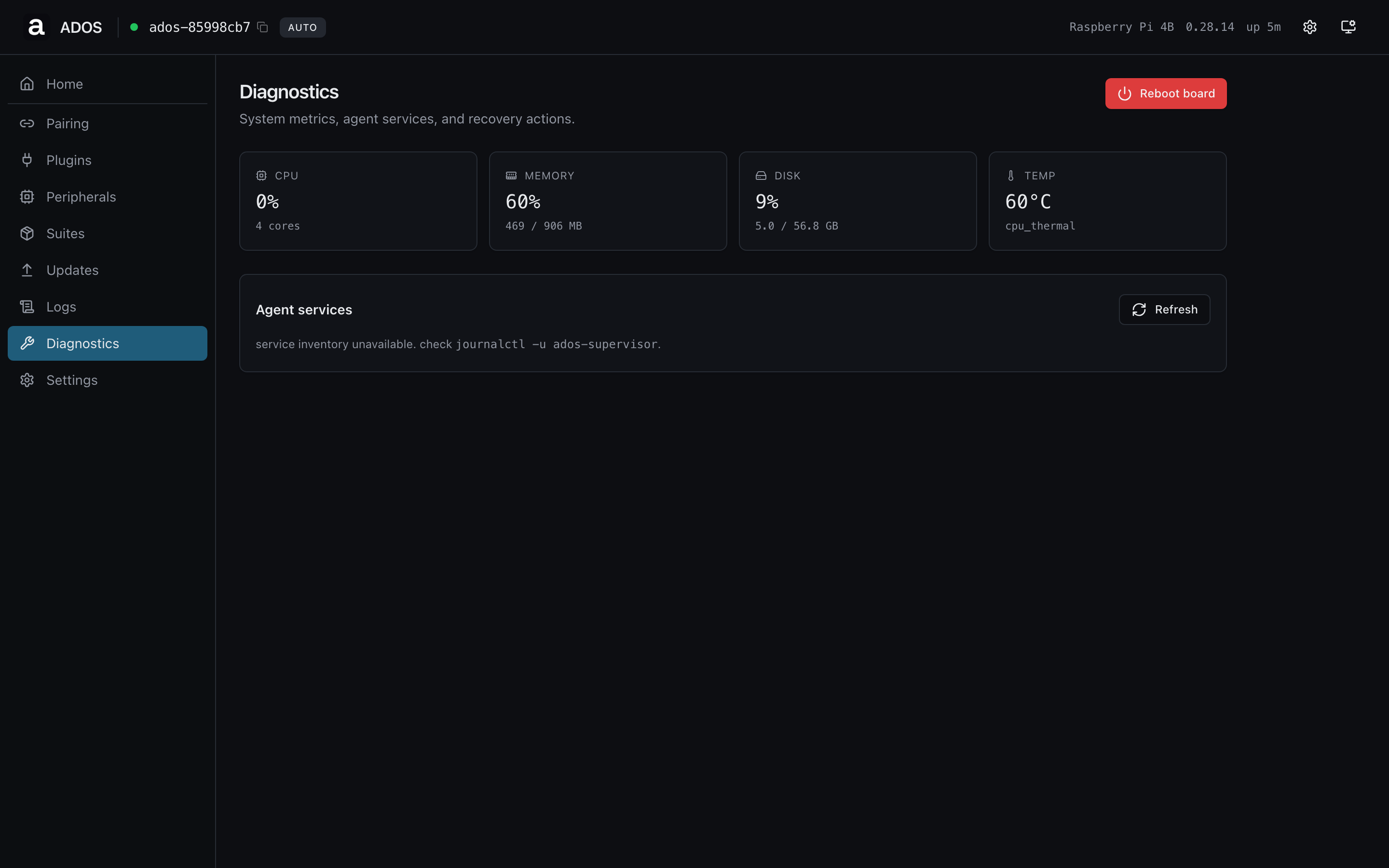 Diagnostics - ADOS Documentation