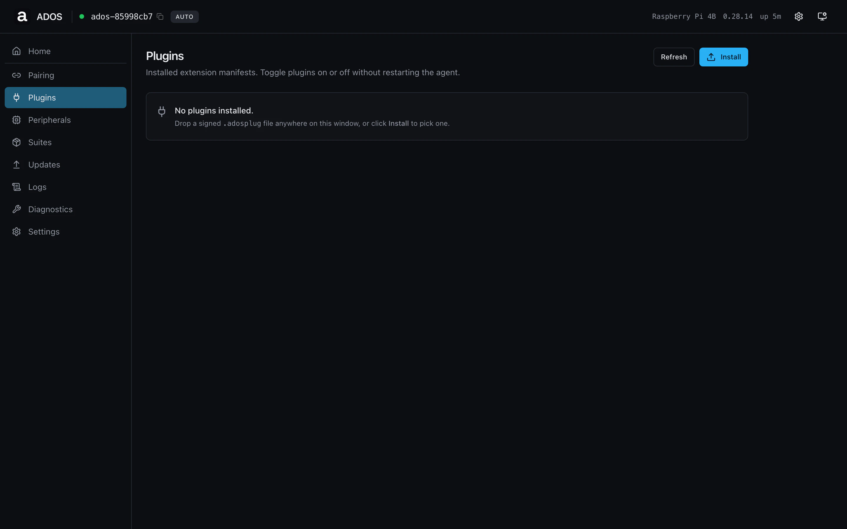 Plugins page
