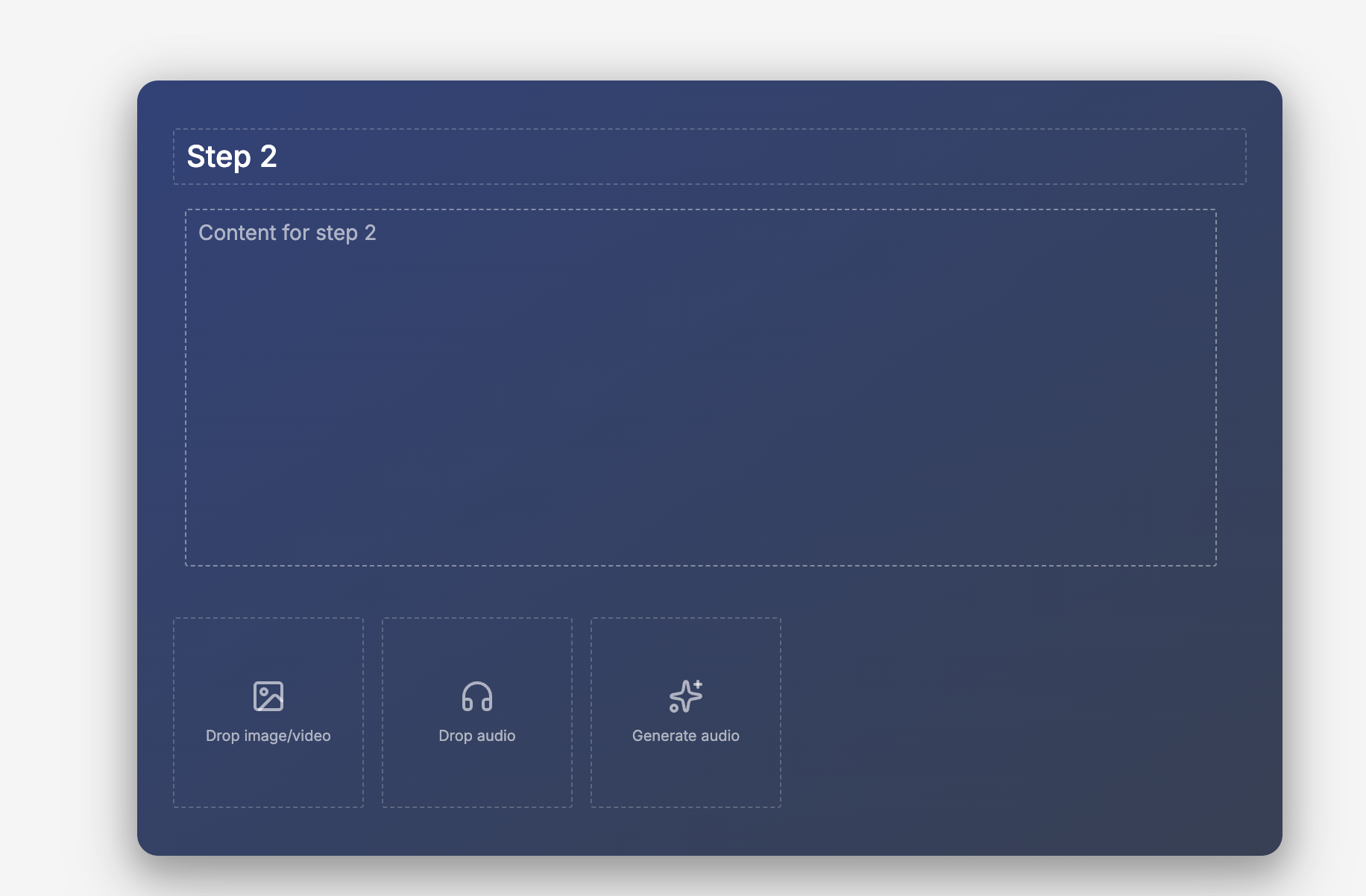 Show Panel action with body text, choices, and generated audio playback controls