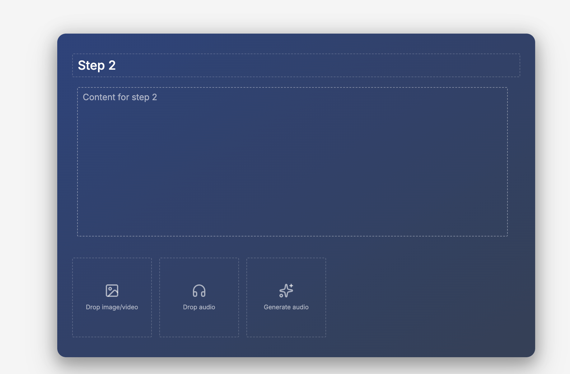 Show Panel action with body text, choices, and generated audio playback controls