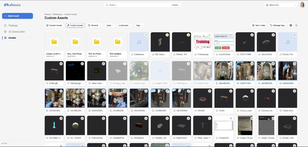 Assets page
