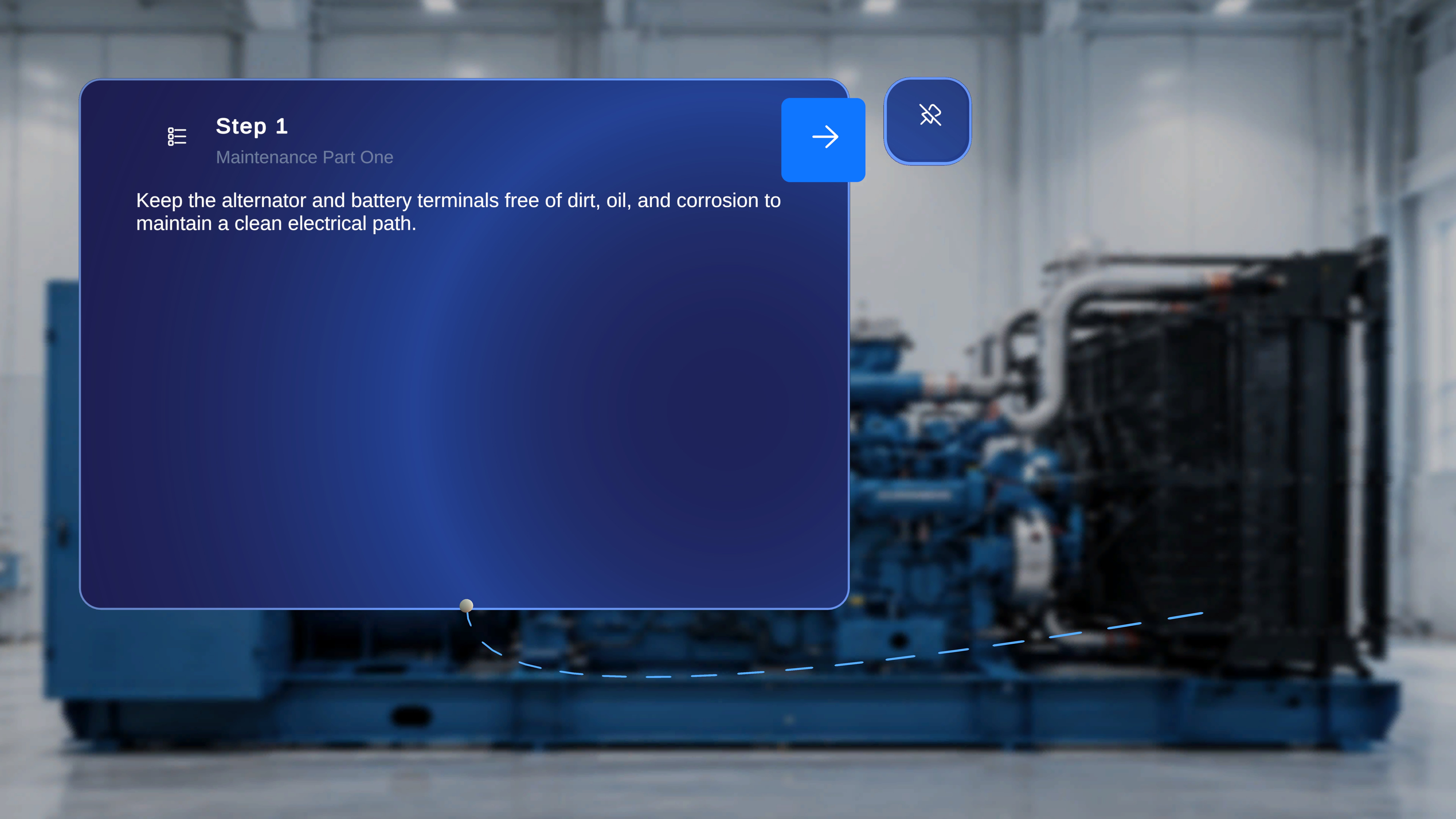 Operator Mode step panel with the diamond-shaped gem icon and the tethered line connecting to the anchor placed during authoring