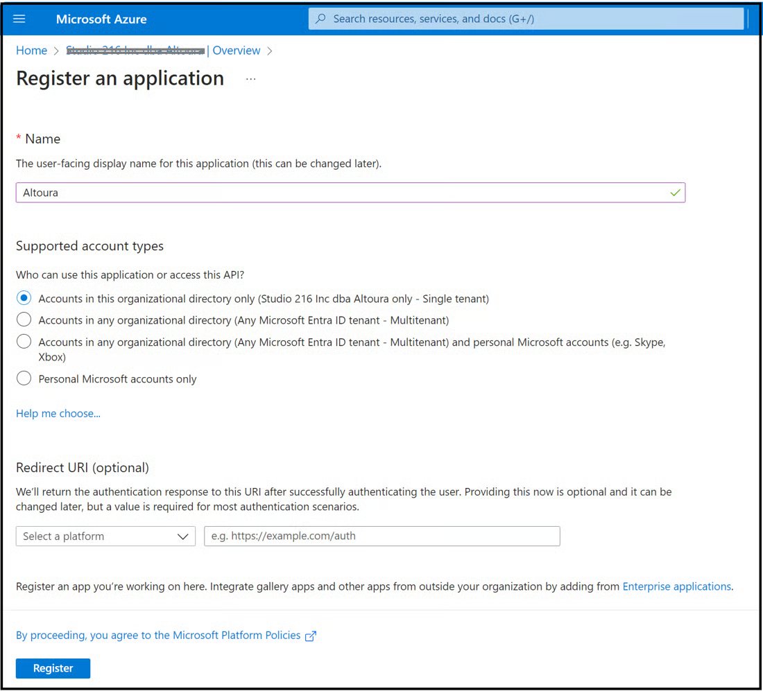 Register an application page with the name field and Register button