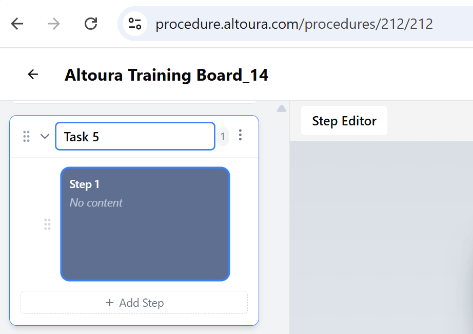 A task with its name shown in an editable input field, ready for renaming.