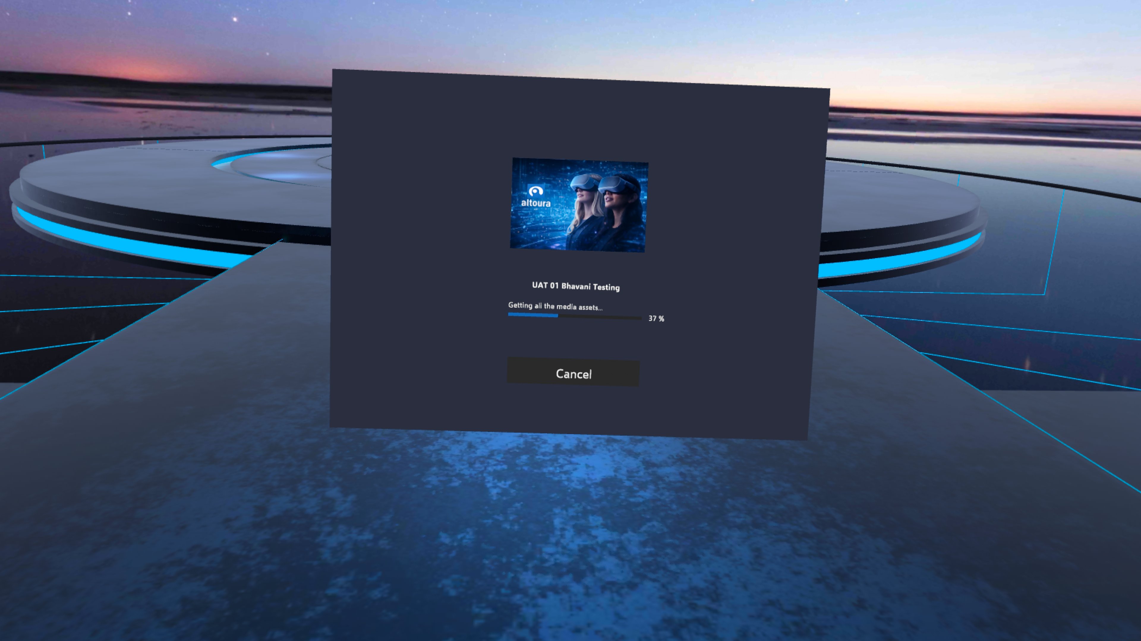 The loading screen for a Training