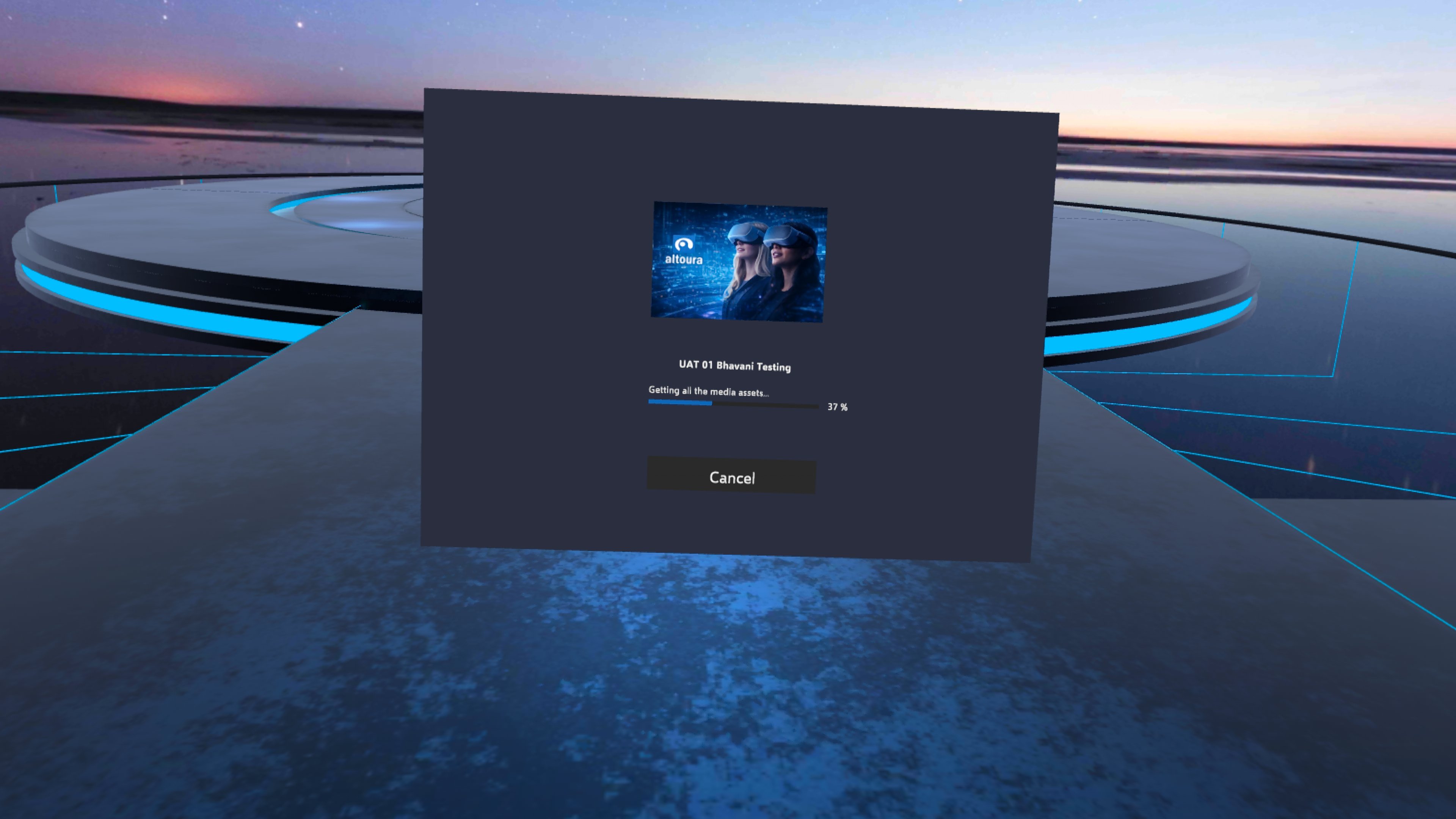 The loading screen for a Training