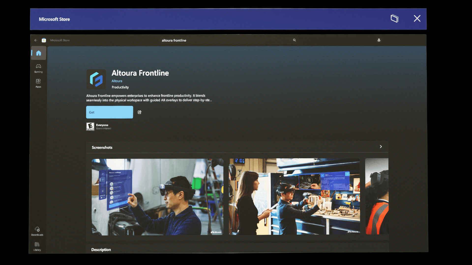 Altoura Frontline in the Microsoft Store on HoloLens