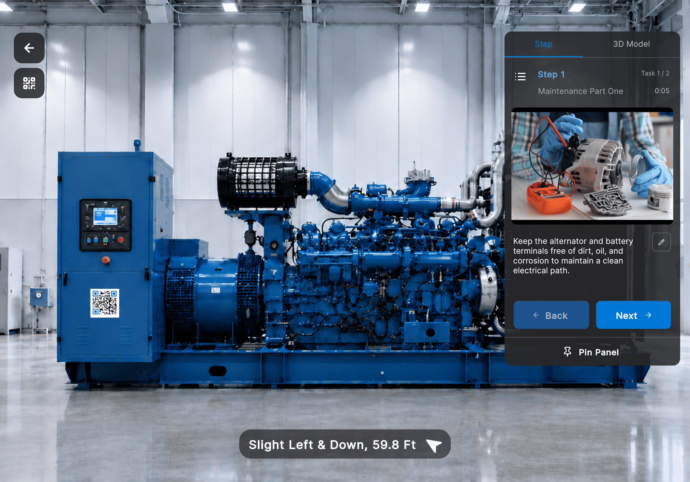 Author Mode workspace with the AR camera view and 3D model panel