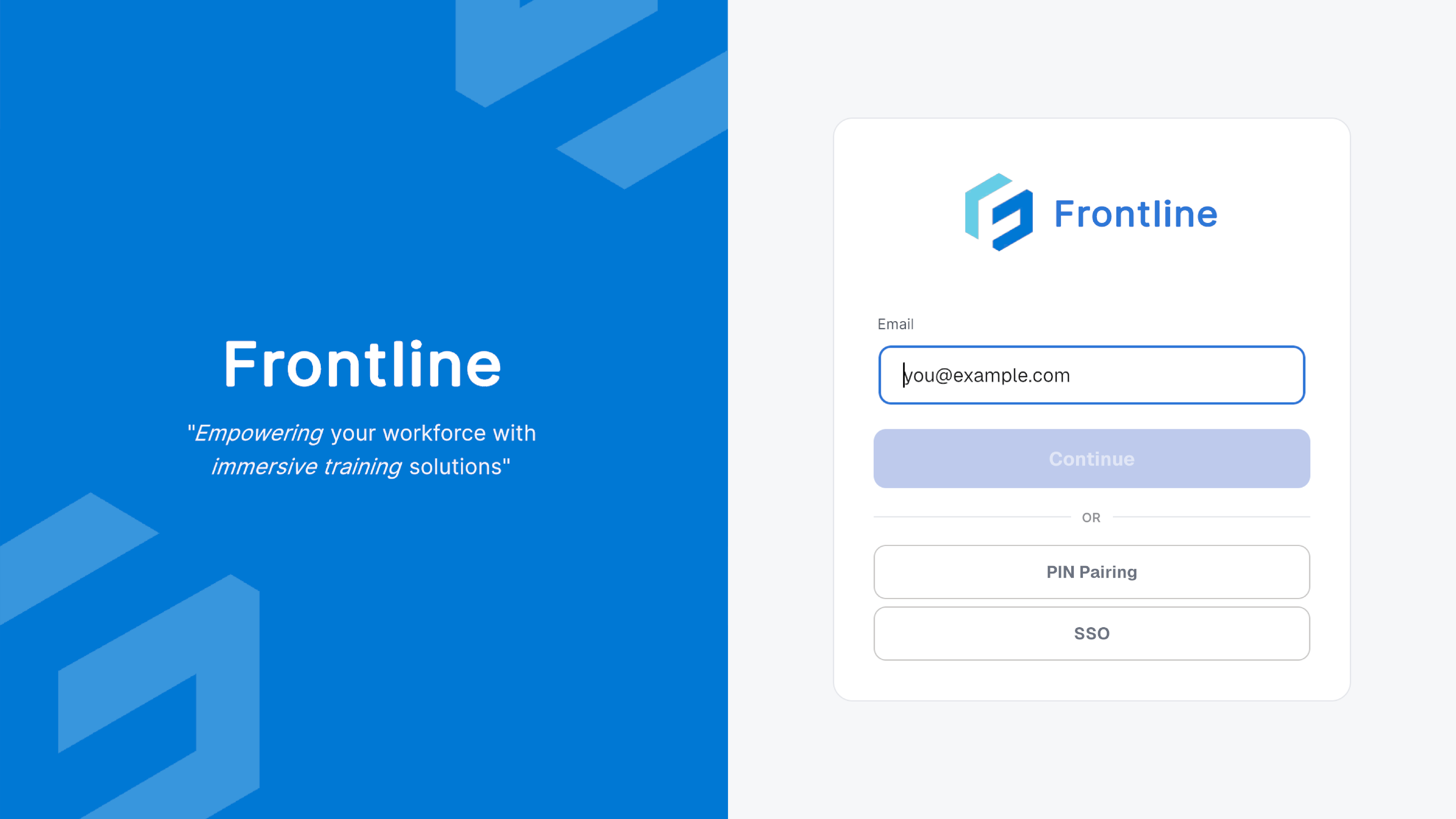 Email entry screen for email and password sign-in