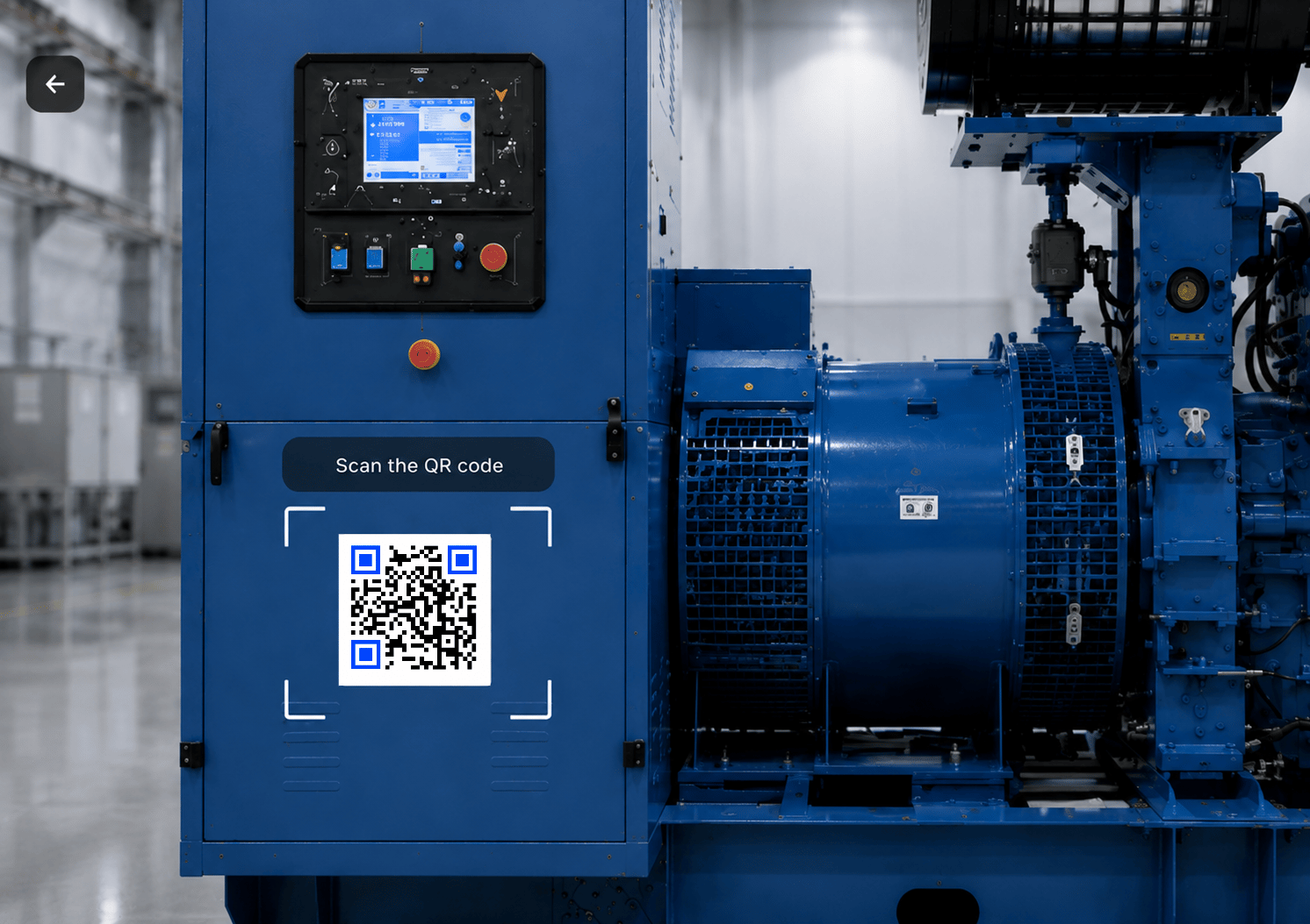 QR code scanning screen with the alignment guide