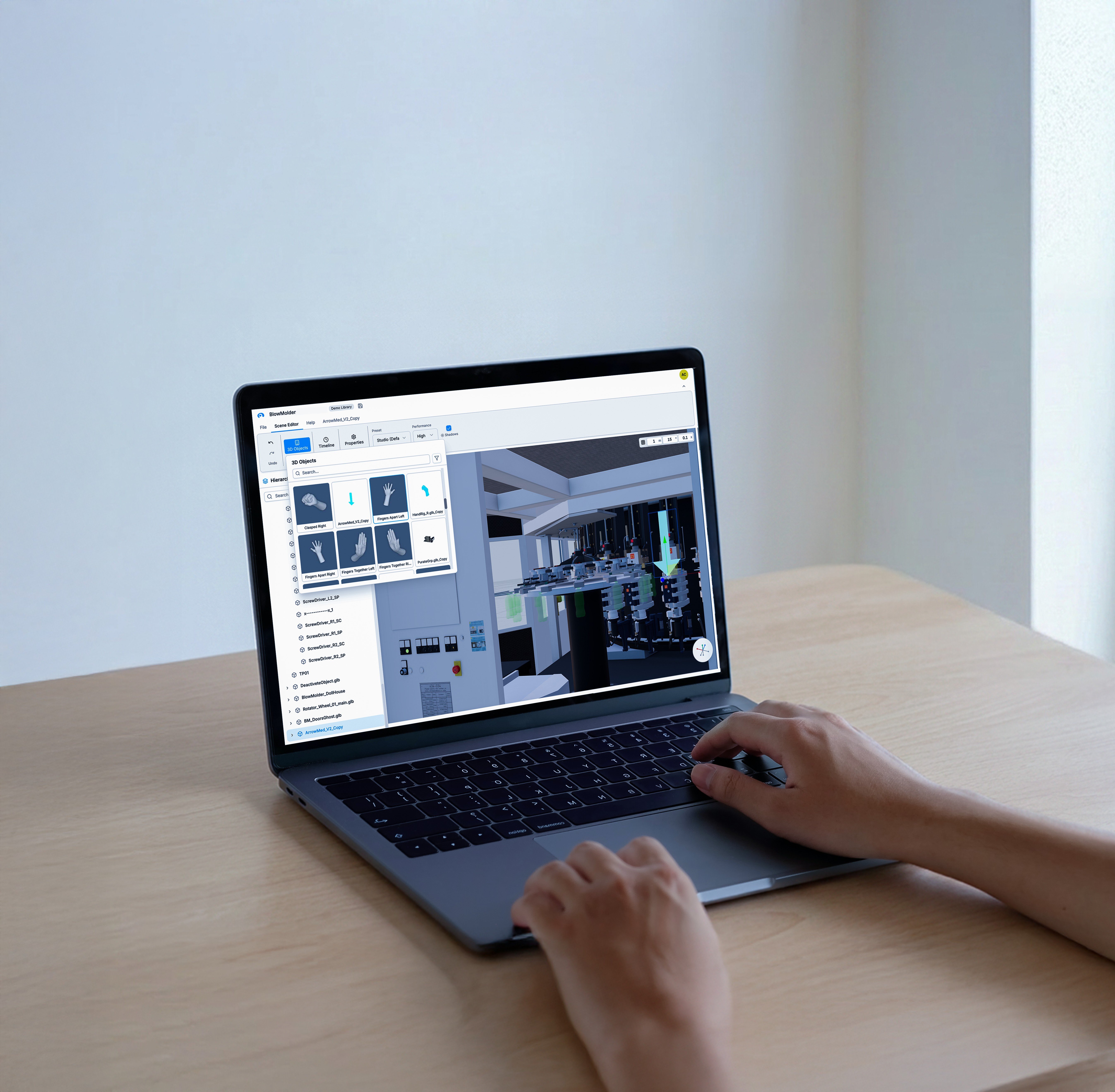 Altoura vNext web-based authoring platform with real-time 3D preview.